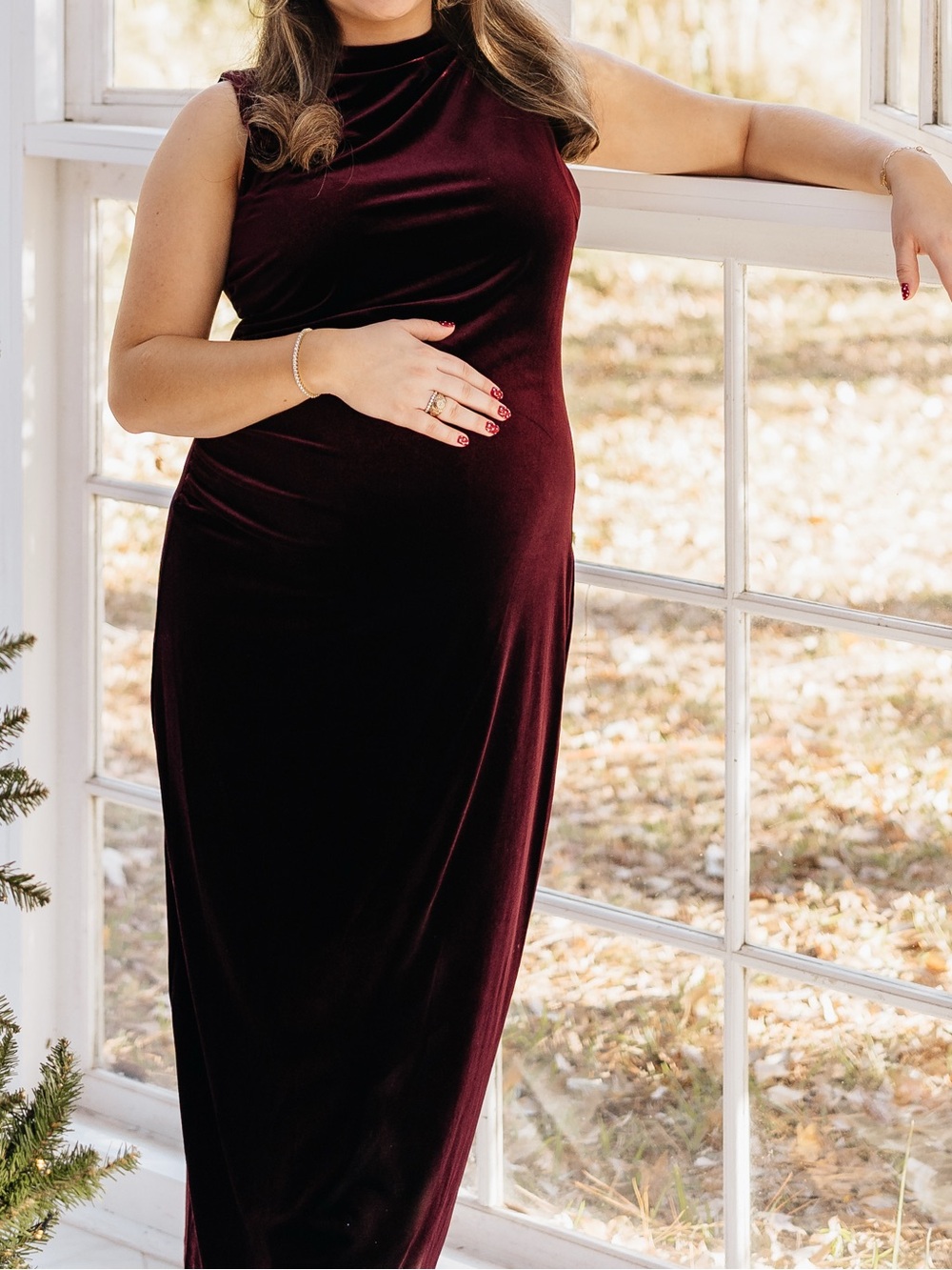 Burgundy Steve Madden Velvet Dress